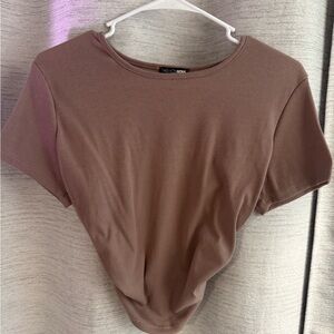 Fashion Nova Fitted Short Sleeve Open Back T-Shirt